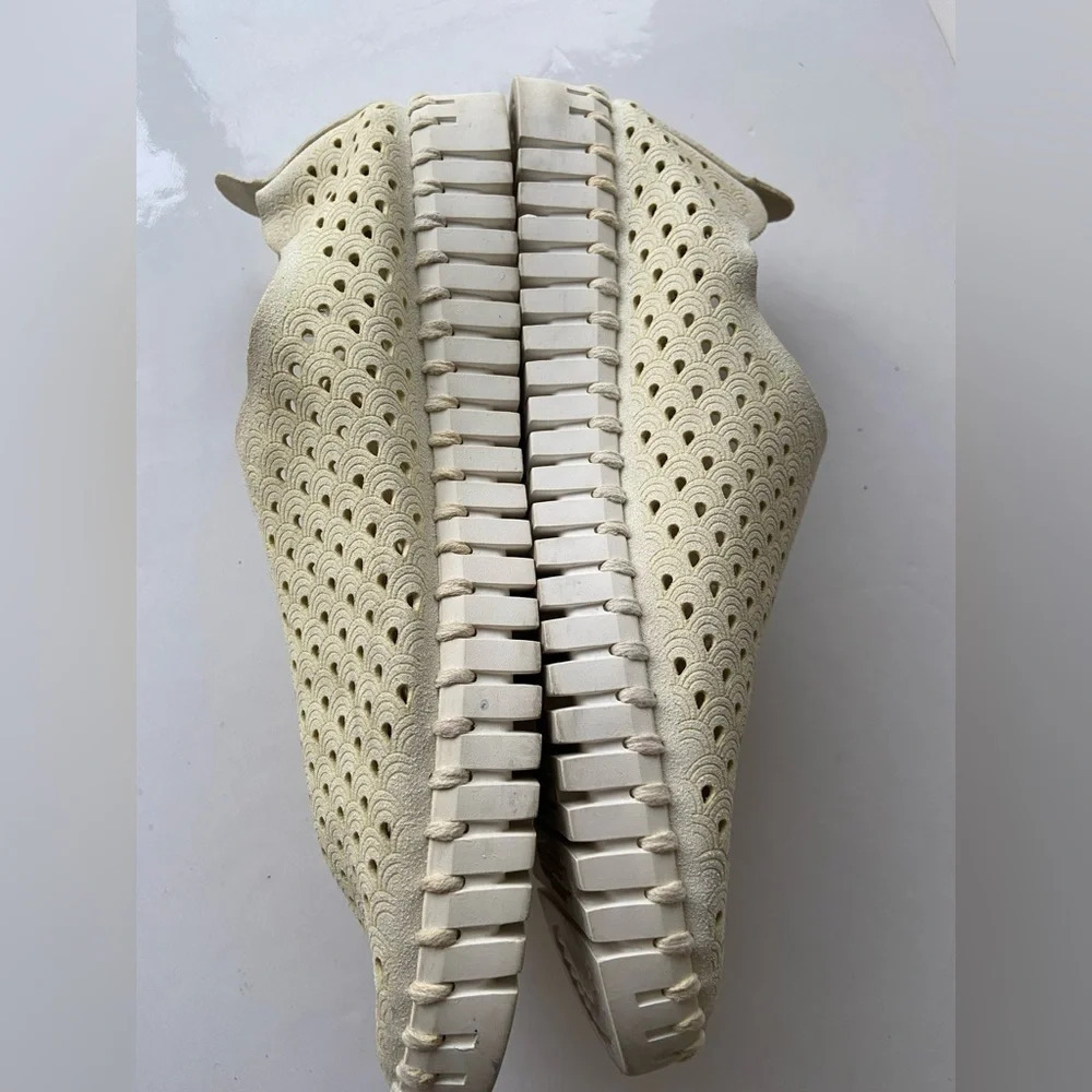 Ilse Jacobsen Tulip Mary Jane Flats Cream Perforated Shoes Sz 8 - Picture 5 of 8